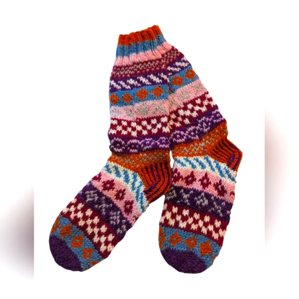 NWOT 100% Wool Handmade Socks Slippers Made In Nepal